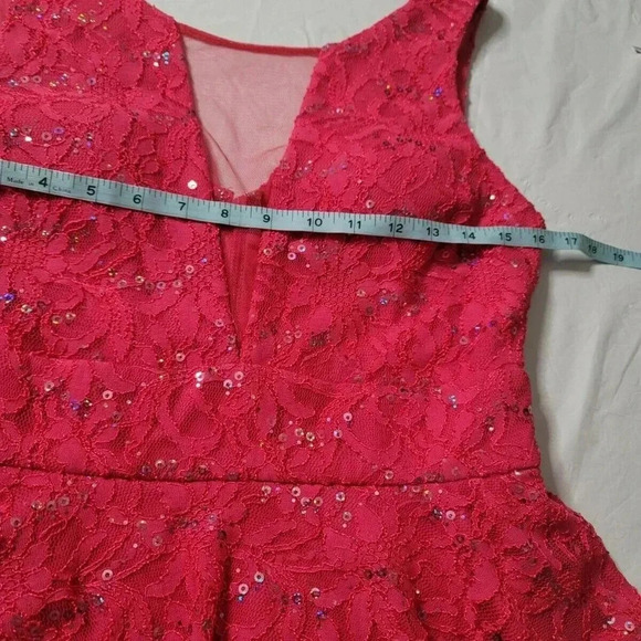 Hailey Logan by Adrianna Papell Women lace  sequins Pink Cocktail Dress 11 - Picture 5 of 12